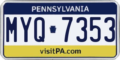 PA license plate MYQ7353