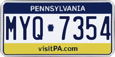 PA license plate MYQ7354