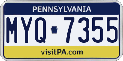 PA license plate MYQ7355