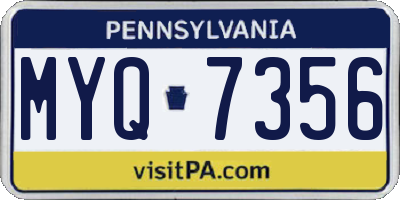 PA license plate MYQ7356