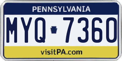 PA license plate MYQ7360