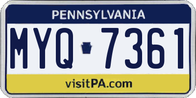 PA license plate MYQ7361