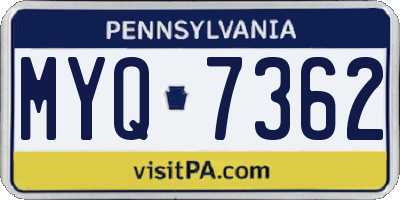 PA license plate MYQ7362