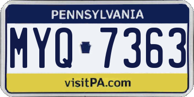 PA license plate MYQ7363
