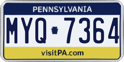 PA license plate MYQ7364