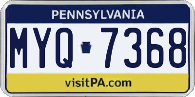 PA license plate MYQ7368