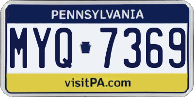 PA license plate MYQ7369