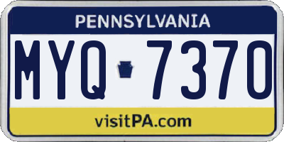 PA license plate MYQ7370