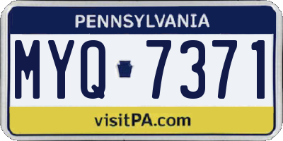 PA license plate MYQ7371