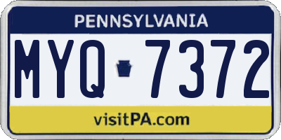 PA license plate MYQ7372