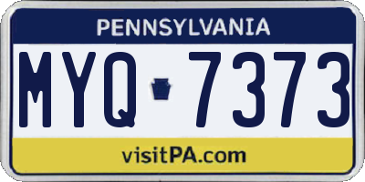 PA license plate MYQ7373