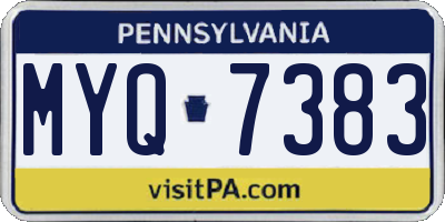 PA license plate MYQ7383