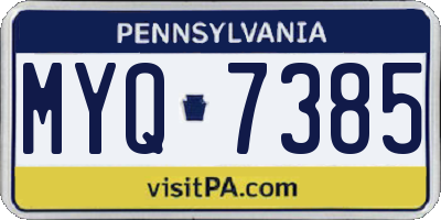 PA license plate MYQ7385