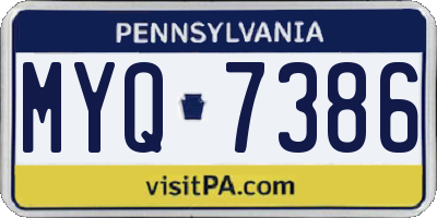 PA license plate MYQ7386