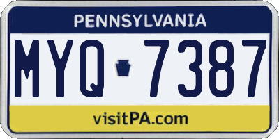 PA license plate MYQ7387