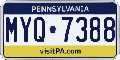 PA license plate MYQ7388