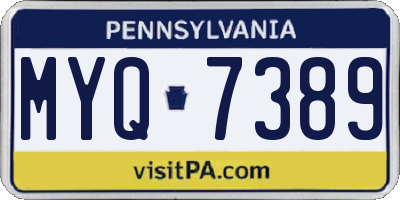 PA license plate MYQ7389