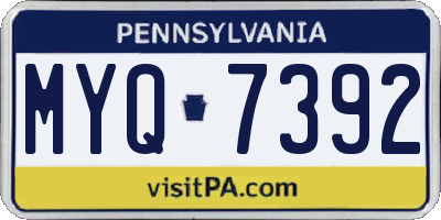 PA license plate MYQ7392