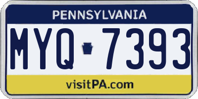PA license plate MYQ7393