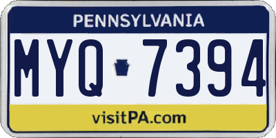 PA license plate MYQ7394