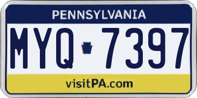 PA license plate MYQ7397