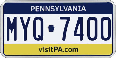 PA license plate MYQ7400