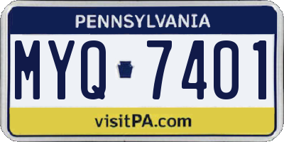 PA license plate MYQ7401