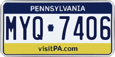 PA license plate MYQ7406
