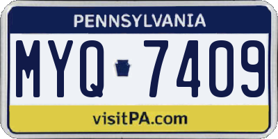 PA license plate MYQ7409