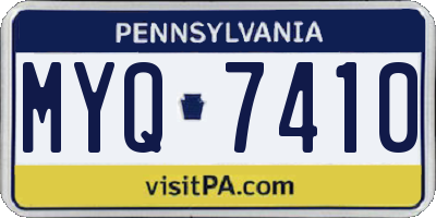 PA license plate MYQ7410