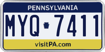 PA license plate MYQ7411