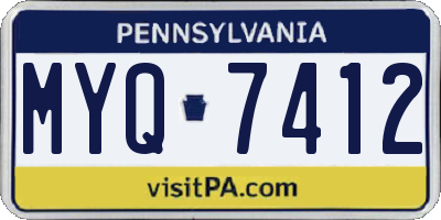 PA license plate MYQ7412