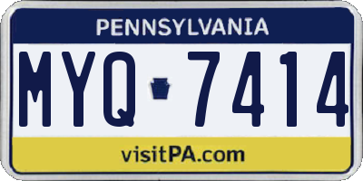 PA license plate MYQ7414