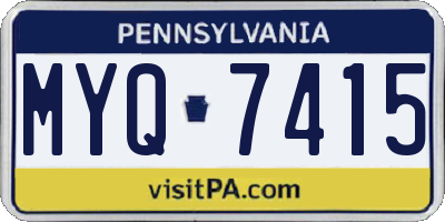 PA license plate MYQ7415