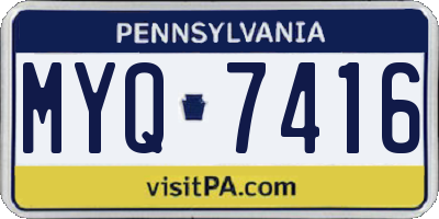 PA license plate MYQ7416