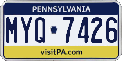 PA license plate MYQ7426
