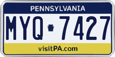 PA license plate MYQ7427