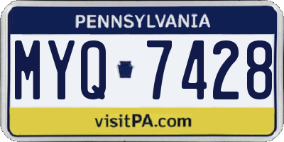 PA license plate MYQ7428