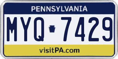 PA license plate MYQ7429