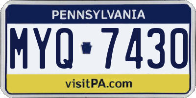 PA license plate MYQ7430