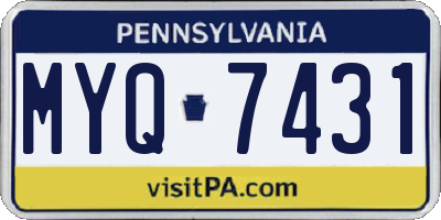 PA license plate MYQ7431