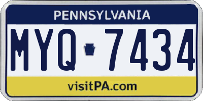 PA license plate MYQ7434