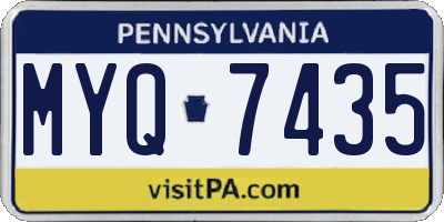 PA license plate MYQ7435