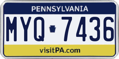 PA license plate MYQ7436