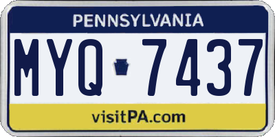 PA license plate MYQ7437