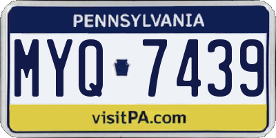 PA license plate MYQ7439