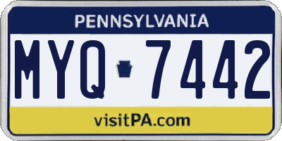 PA license plate MYQ7442