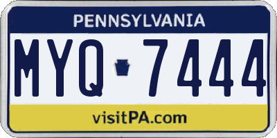 PA license plate MYQ7444