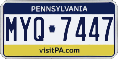 PA license plate MYQ7447