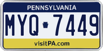 PA license plate MYQ7449